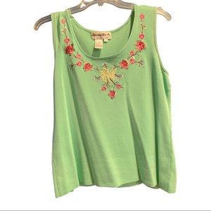 Joseph A Pistachio Green Sleeveless Sweater Top